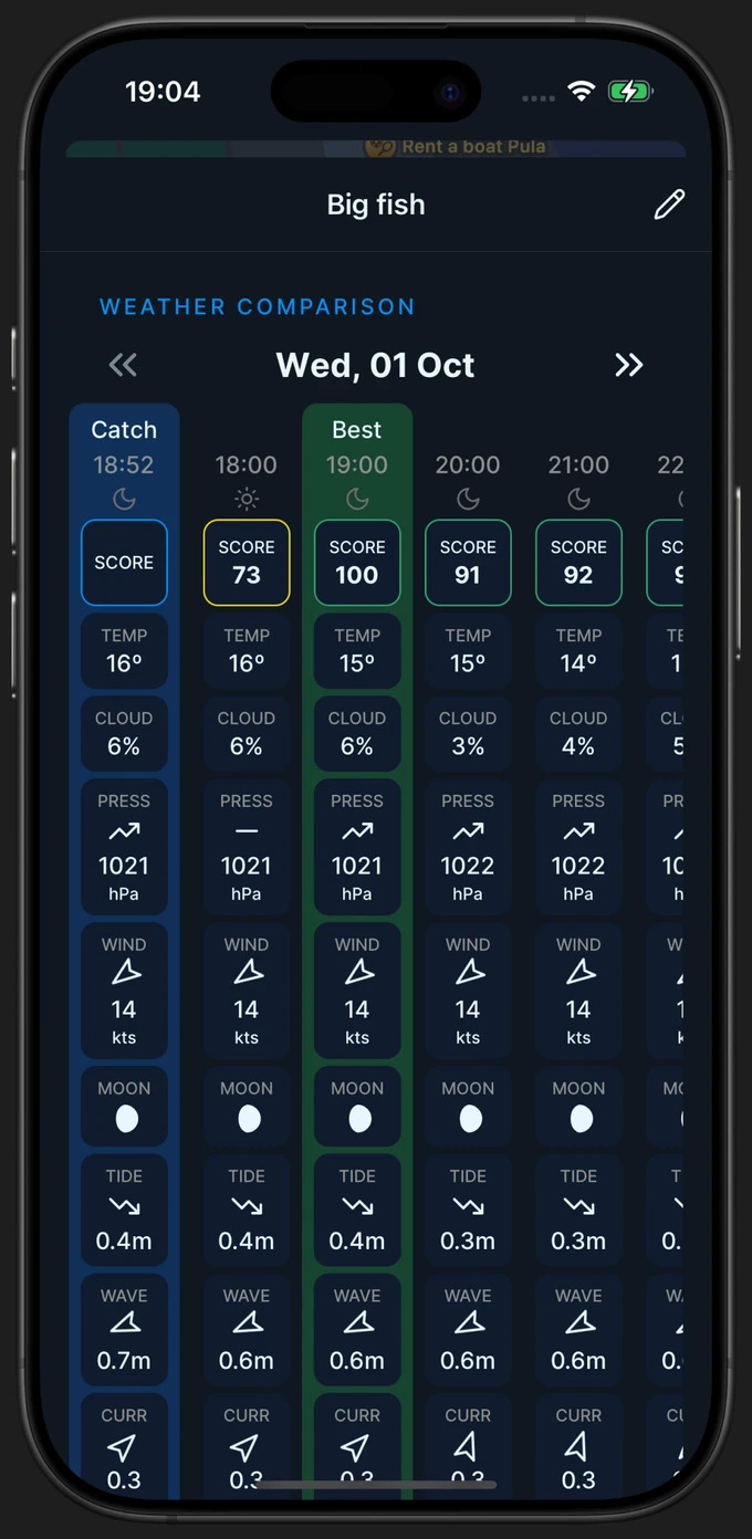 Fishers Spot running on an iPhone
